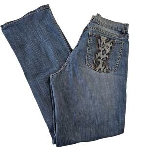 Zena Jeans Size 10 Embellished Pockets Stretchy 5 Pockets Medium Wash/Rise